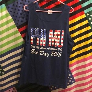 Navy Phi Mu Comfort Colors Red White & Blue Tank!